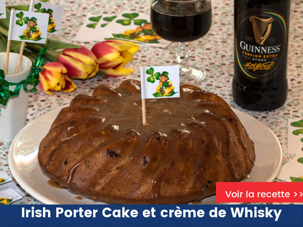 Irish Porter Cake et crème de Whisky